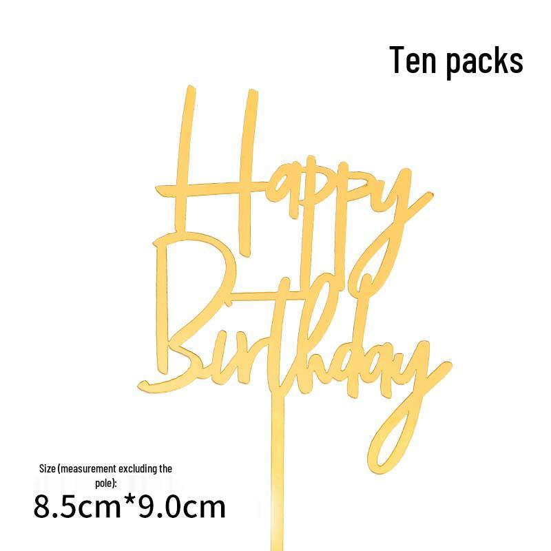 50-Pack Acrylic 'Happy Birthday' Cake Toppers - Popular Party Decorations with Free Shipping