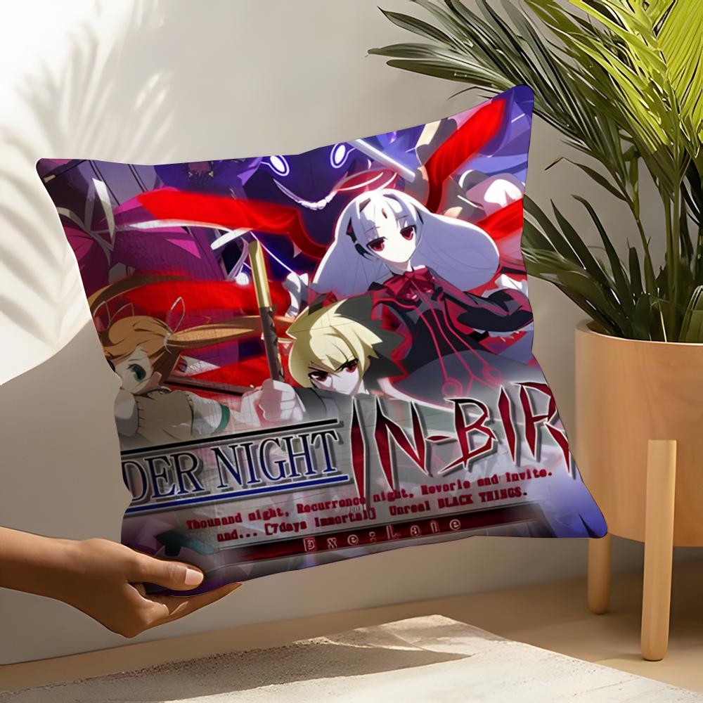 2D Fighting Game U-Under Night In-Birth 1 Linen Cushion Covers For Decorative Sofa Home Pillows Case Car Chair Pillows Cases