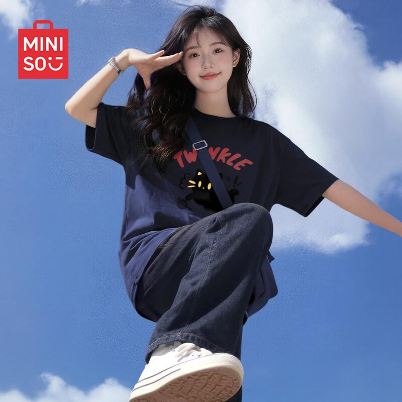 

MINISO Women s Pure Cotton Short Sleeve T-Shirt XL