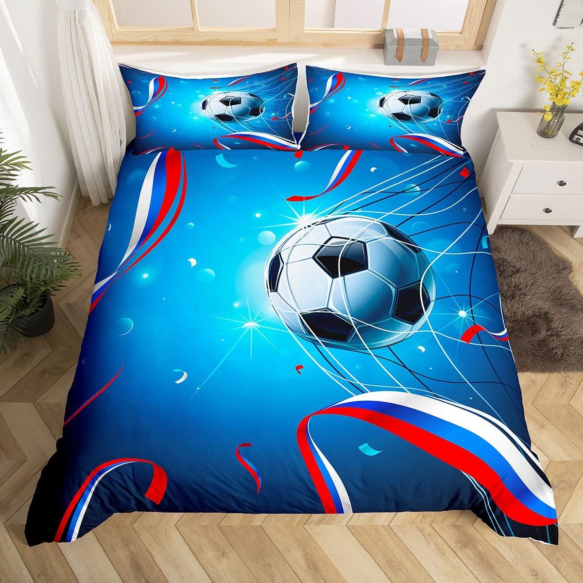 

Футбольный комплект постельного белья King Size Простой черный белый стеганый чехол 3D Футбол Спорт для детей Мальчики Девочки Полиэстеровый комплект постельного белья 70x133cm 2pcs