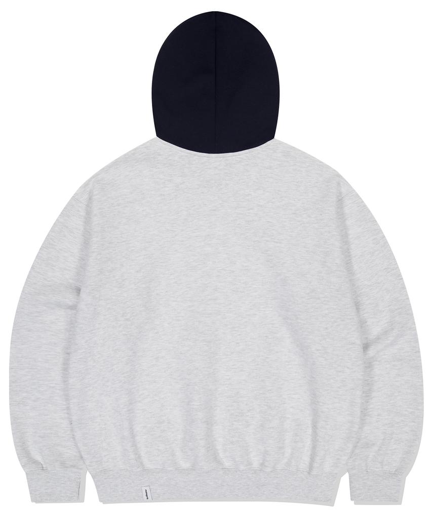 Maha Grid Basic Color Block Hoodie Light Gray(Mg2Efmm421A)