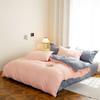 Fashion Polyester Solid Color Sheet Duvet Cover Set Single Double Bed Size Skin Friendly Machine Washable