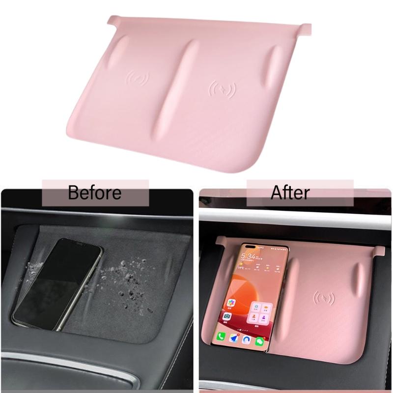 Silicone Cushion For Center Console Wireless Chargers Silicone Mat Protective Pad