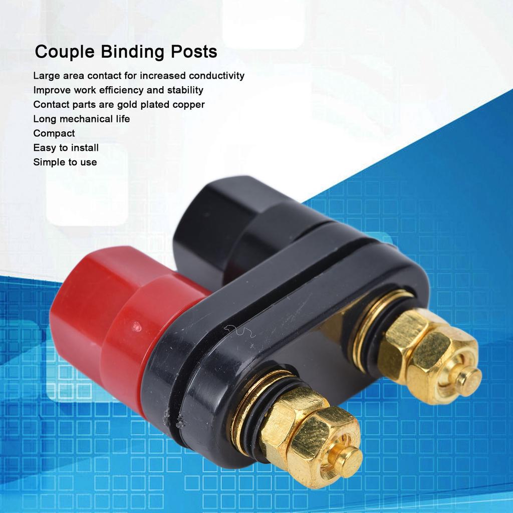 5Pcs Couple Binding Posts Copper Gold Plated Junction Post Block Terminal Mechanical Life