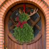 Animal Shape Christmas Wreaths Decoration Christmas Home Wall Wreath Outdoor Garland Artificial Pine Needle Elk Door Wreath