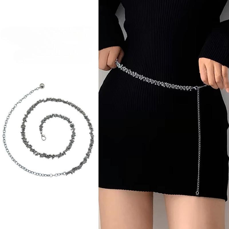 Casual Vintage Women Waist Chain Silver Adjustable Pants Chain Versatile Tassel Waist Chain Women Decorative Body Jewelry