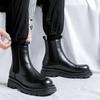 Thick soled men's boots British gentleman style Work and party Black Autumn/Winter Outdoor Hot selling leather shoes