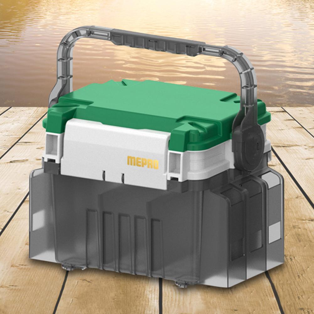 Doppellagige Angelkasten mit Griff Angelrute Köder Organizer Große Kapazität Tragbar Multifunktional für Outdoor-Angeln