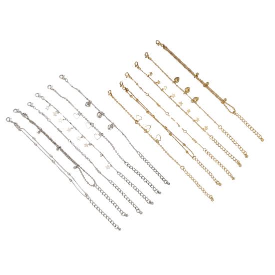 6 Layer Bracelet, Adjustable Tail Chain, Alloy Plating Wear-Resistant Multi-Layered Bracelet, Korean Style Bracelet for Women