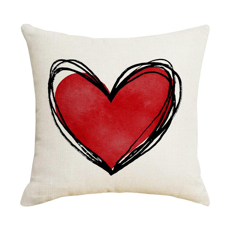 Red Love Valentine's Day Pillowcase Living Room Decorative Letters Pillowcase Sofa Bedroom Cushion