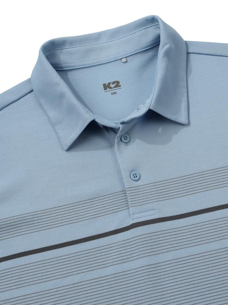 K2 Boost_Yarn-Dyed Short Sleeve Polo Shirt_Sky Blue