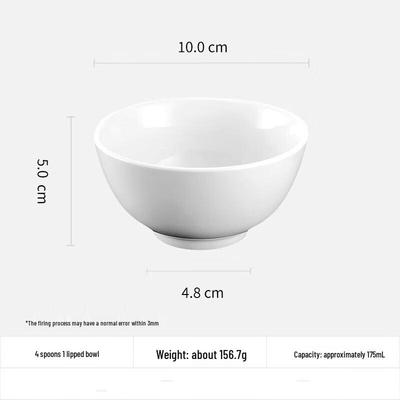 Shangqi White Ceramic 4-inch All-Purpose Bowls
