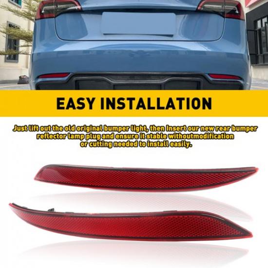16-23 for 3 Tesla Model Rear Tail Bumper Light Reflector Reflex Left Right Side