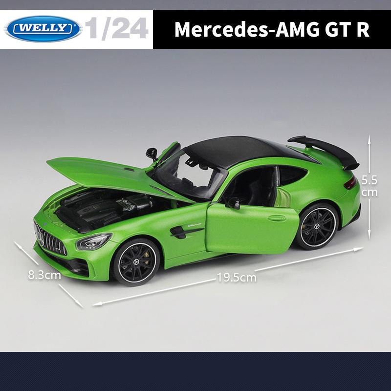 Welly 1/24 Mercedes Benz AMG GT R Alloy Sports Car Model Diecast Metal Racing Car Vehicles Model Simulation Collection Kids Gift
