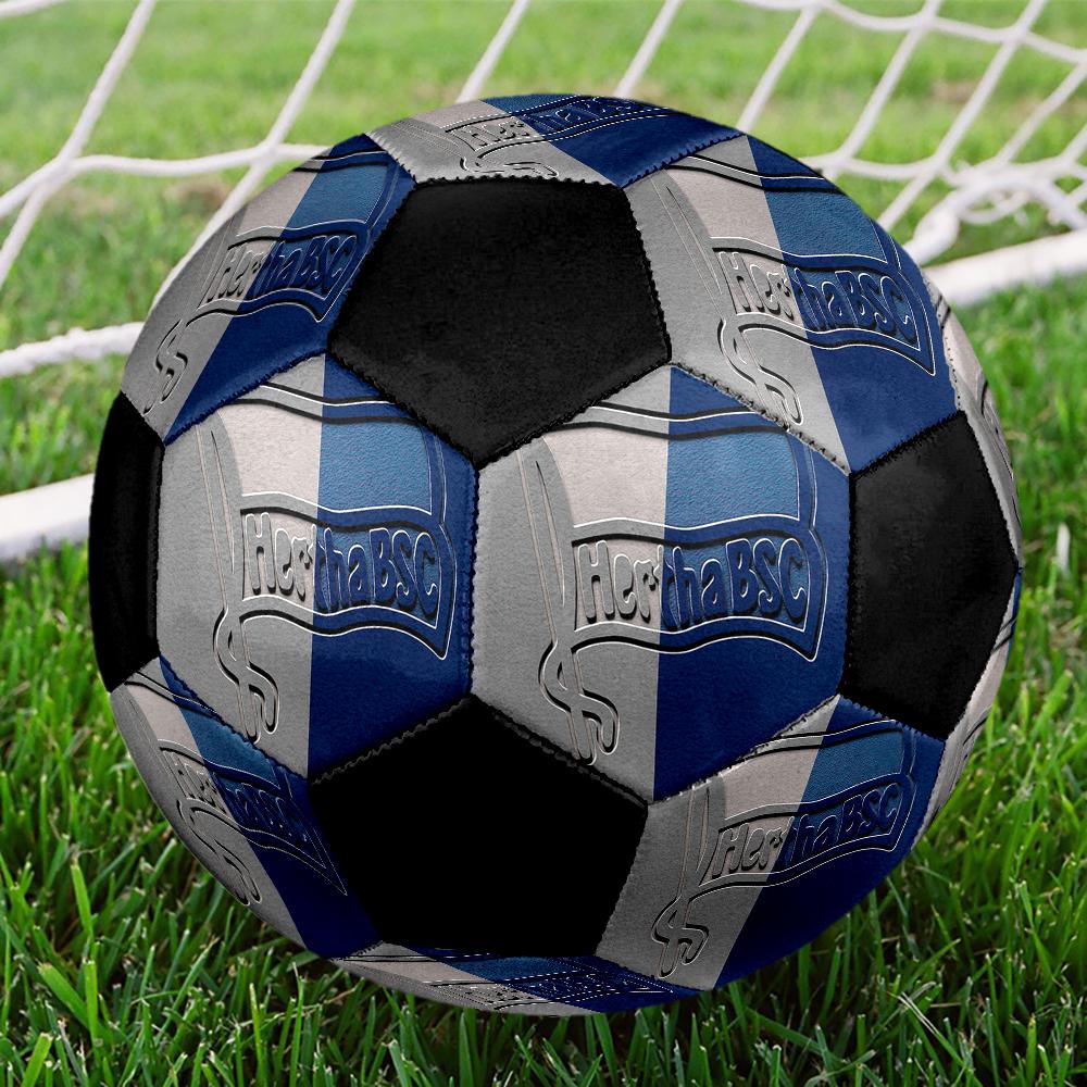 Hertha Bsc 9 Indoor Soccer Ball Colorful Machine Stitched PVC Size 5 Team Training Competition Ready Durable High-Bounce Cool Sports Gift
