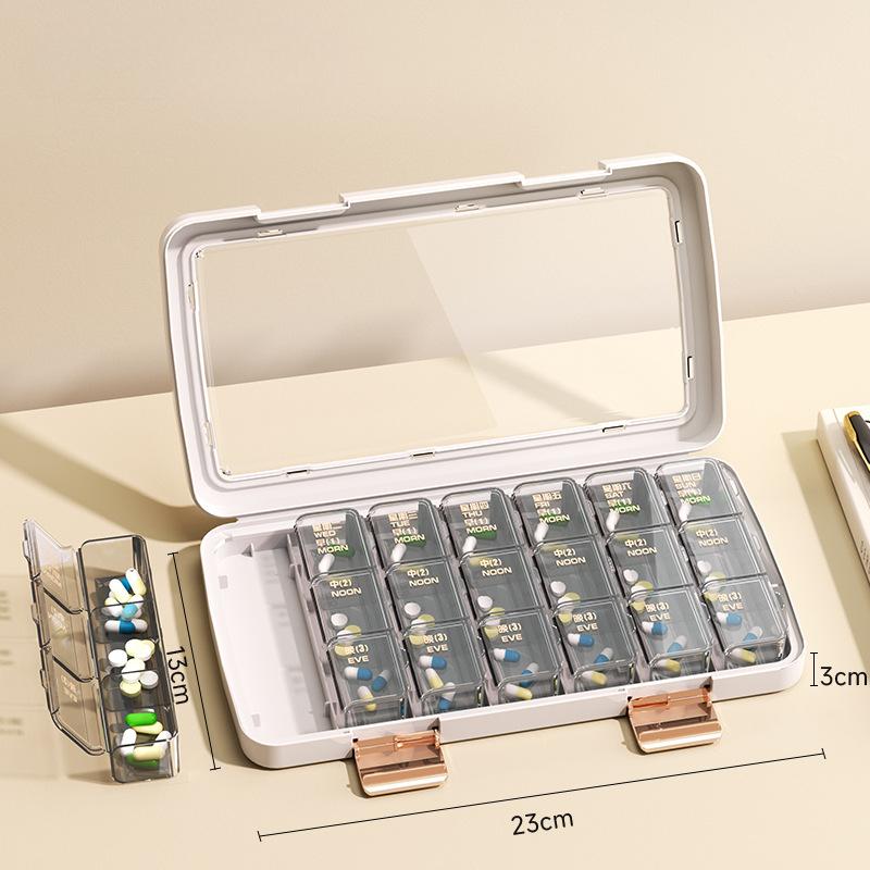 Outdoor Travel Pill Storage Boxes 4/6/21Grids Portable Medicinal Tablet Sealed Bins Small Plastic Pill Sorting Organize Casket