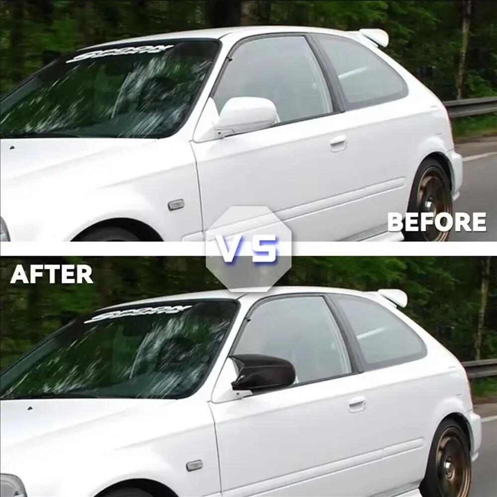 For HONDA CIVIC EK9 TYPE R 1996-2001 Car Sticker Rearview Side Mirror Cover Wing Cap Exterior Door Rear View Case Trim Carbon