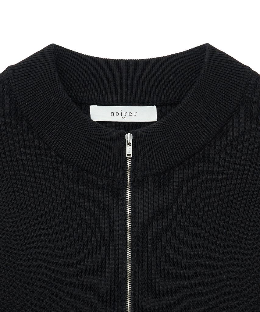 NOIRER Ribbed Zip-Up Knit (Black)