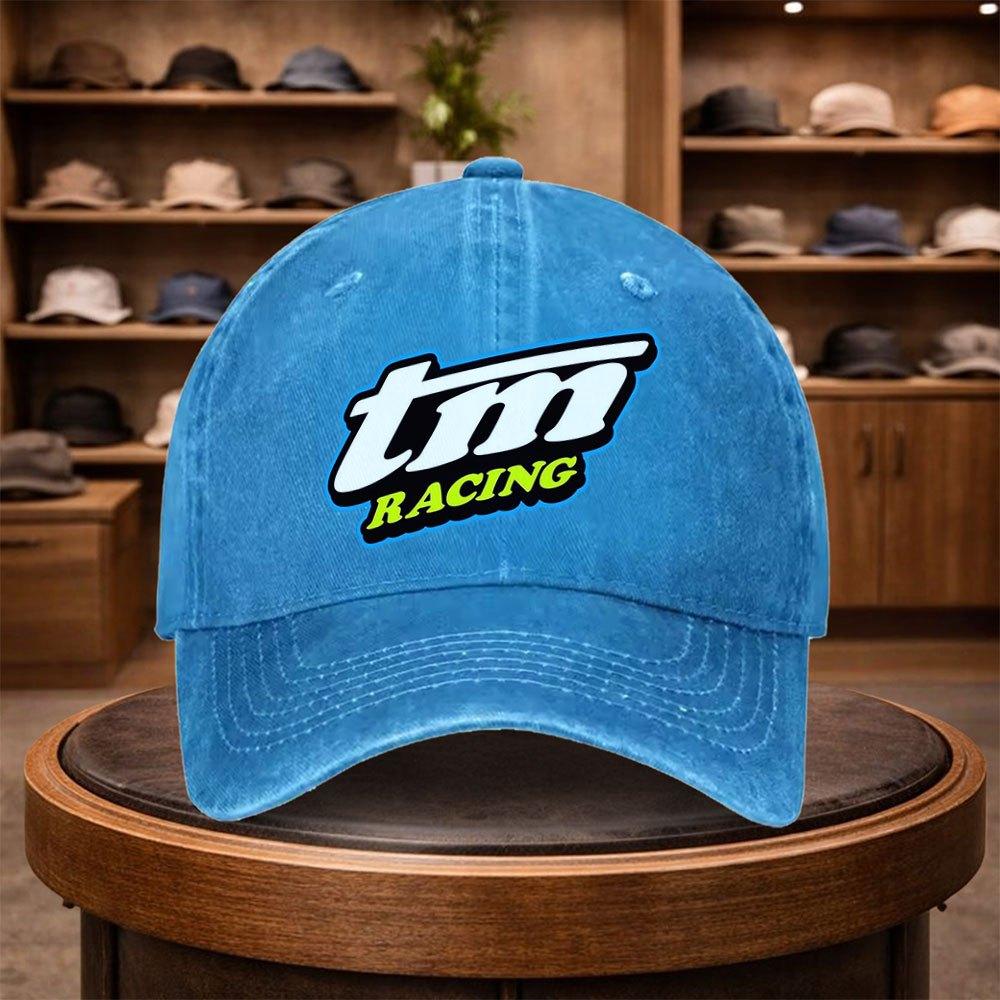 A TM Racing Printed Baseball Cap a Casual Duckbill Hat Stylish And Adjustable for Outdoor Use Suitable for Travel And Beach V