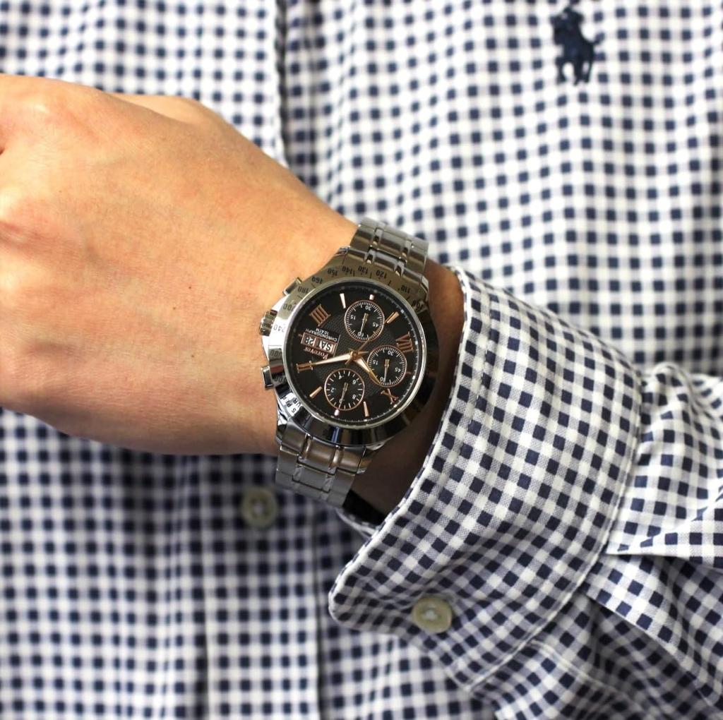 FOREVER Chronograph 10 ATM Wasserdicht Kalender Datum Tag und Tachymeter Original "Forever" Herrenuhr, Widerstandsfähig, Hochgeschwindigkeits-1/20-Sekunden-Zeitmessung,