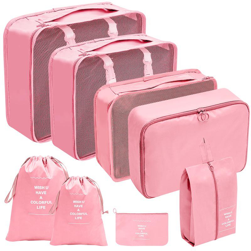 Travel Storage Set: Foldable Toiletry, Makeup, Clothes, Shoes, Digital Accessories, and Drawstring Luggage Bags.