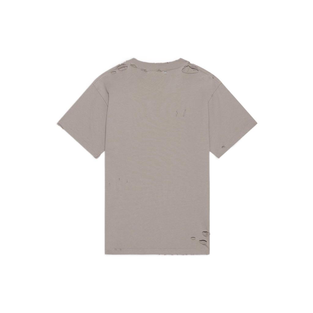 Balenciaga Blurry Logo Hole Retro Classic Short Sleeve Unisex Gray 661705TKVD58174