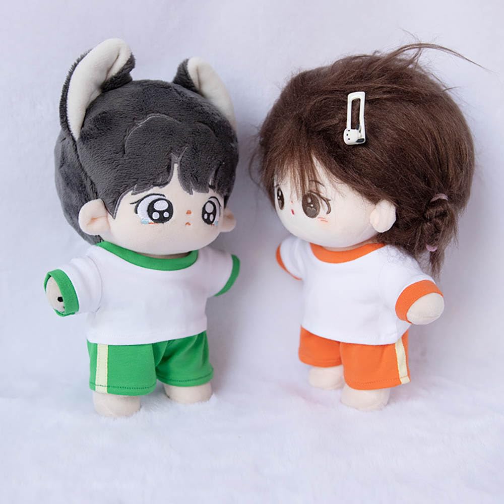 niannyyhouse 10cm, 15cm, 20cm Plush Clothes, Sportswear, Color Blocking, T-Shirt, Pants, Dress-Up, Cotton Doll, Accessories (a1, 20cm)