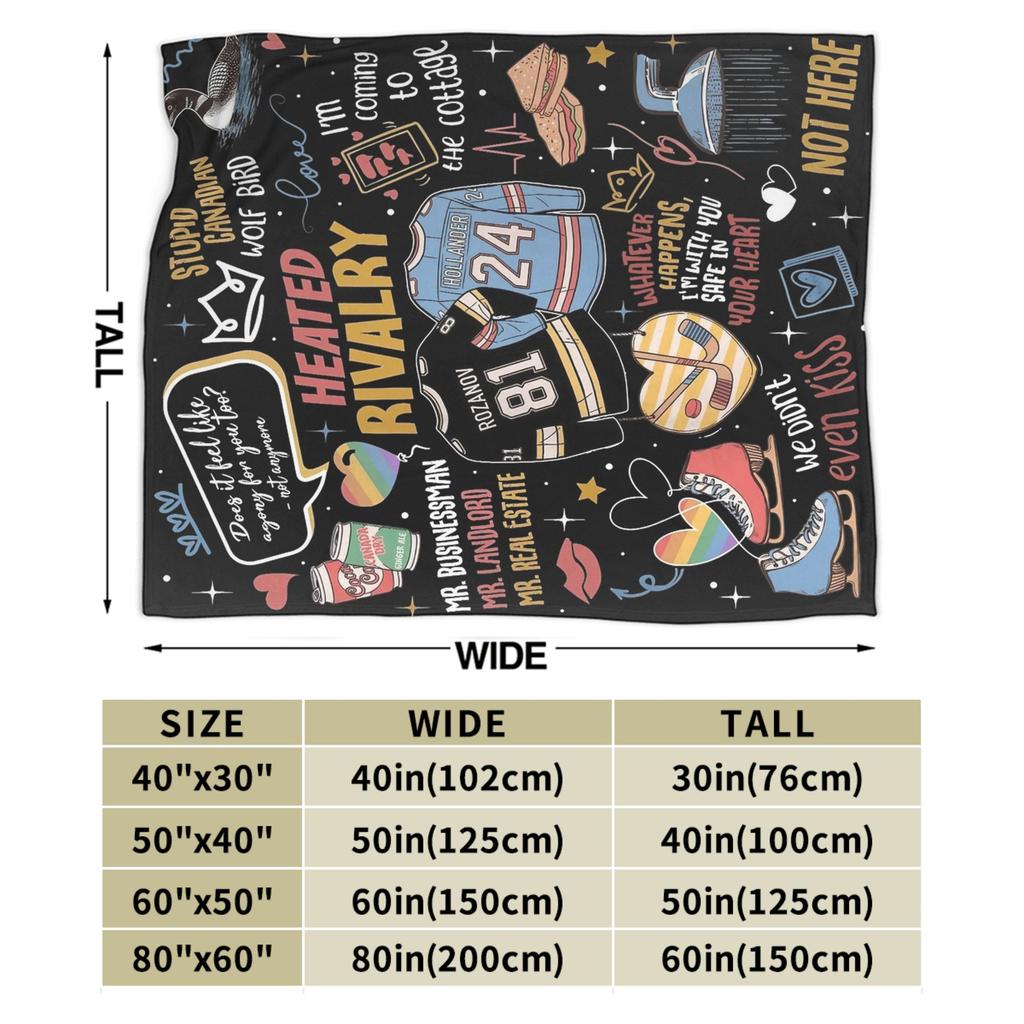 Heated Rivalry TV Show Hollanov Blankets Flannel Funny Warm Throw Blanket for Home Restaurant Winter