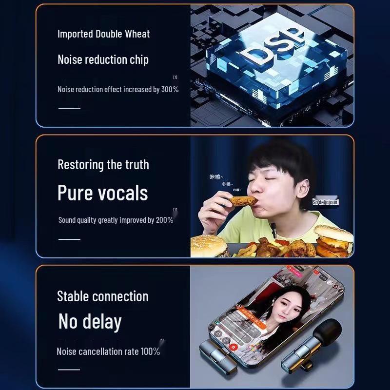 Xiaohongshu Pinduoduo Smart Noise-Cancelling Wireless Lavalier Microphone K8K9 HD