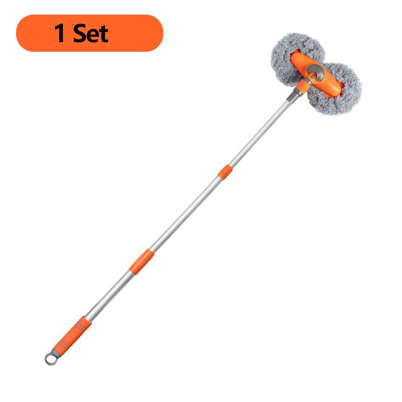 

Швабра для мытья автомобиля с вращающейся двойной головкой-щеткой, трехсекционная телескопическая швабра, телескопическая швабра, мытье окон, техническое обслуживание, автомобильные аксессуары