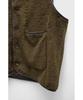 Youth Leather Trim Wool Pile Vest - Brown