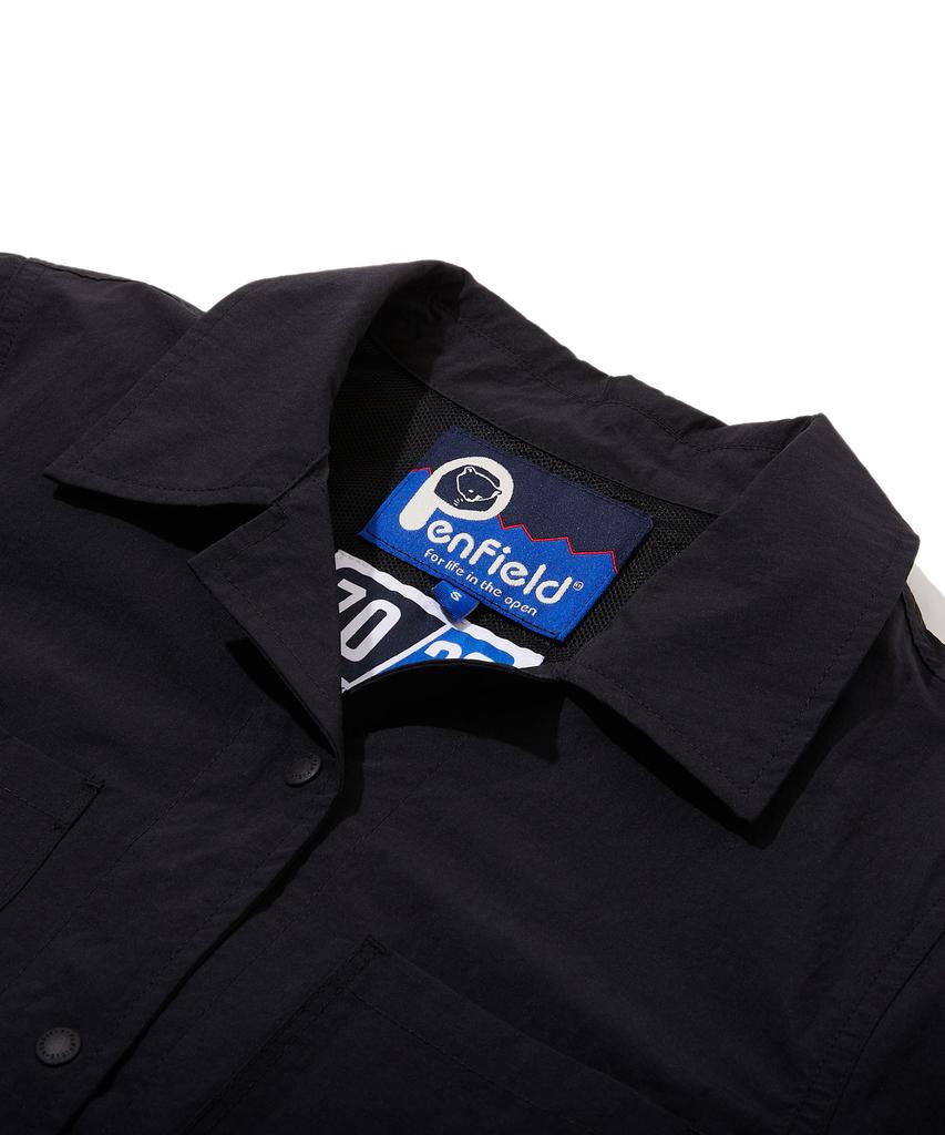 Penfield Open Collar Waist Adjustment Shirred Dress Black_Fs2Ws02F