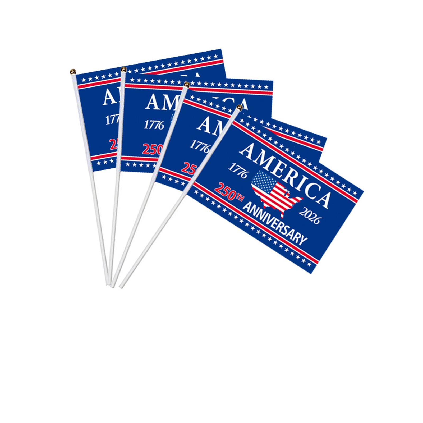 

Handheld America 250th Anniversary Flags 1776 to 2026 Printed Fabric Flags for Events and Celebrations Set of 5 Pieces One Size
