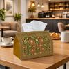 1pc Persian Traditional Tissue Box with Botanical Scroll Symmetrical Napkin Storage Organizer for Kitchen, Car Decorative Box, Purpose for Living Room