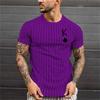 Men's Street T-shirt Vintage Tee Summer Male 3d Stripe Print Short Sleeve Tops Everyday T Shirt Oversized Clothing Shirt Man Hot