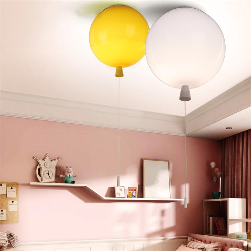 Modern 5 colors balloon acrylic ceiling light fixtures Kids Room home decor bedroom E27 bulb ceiling lamps with switch Luminaire