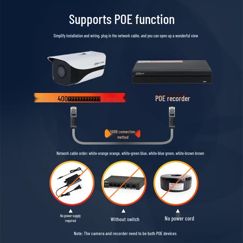 Dahua 4MP PoE IR Night Vision Bullet Camera CN plug (adapter included)