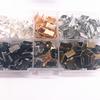 50pcs 10mm Metal Crimp End Fold Over Clasps Cord End Clips KC Gold /dull Silver/Bronze/silver/GunBlack Plated DIY Jewelry Making