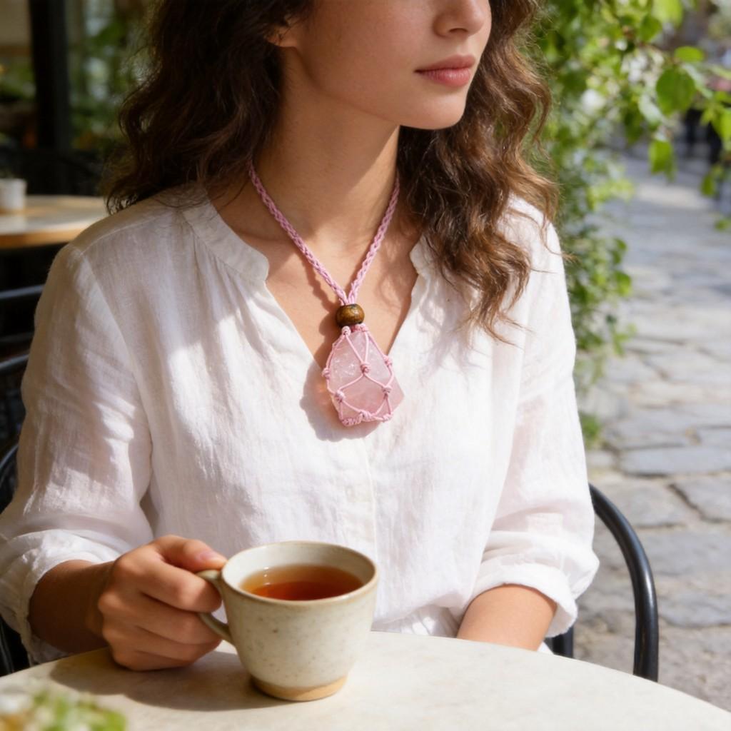 Natural Handcrafted Geometric Crystal Pendant Necklace With Energy Gemstones For Style