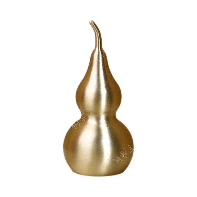 Brass Polished Gourd Table Ornament - High-Polish Brushed Copper Decor