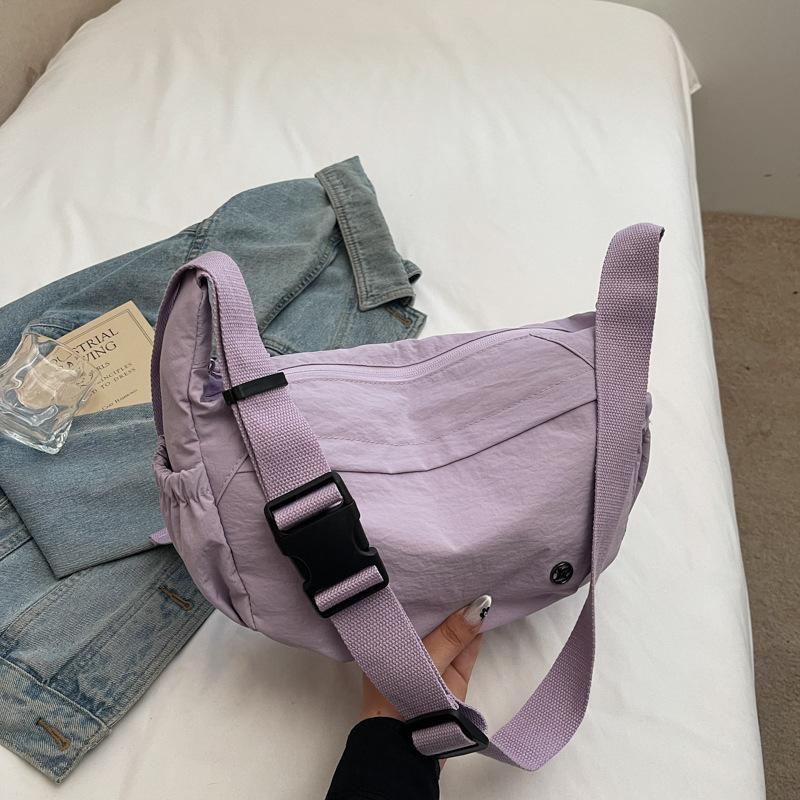 Korean version of casual nylon canvas bag women's 2025 new simple dumpling bag versatile shoulder messenger bag