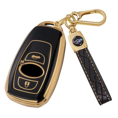 [Débloquer] Étui à clé Crosstrek, Housse de clé Forester, Étui pour clé intelligente Impreza Revogue, TPU Premium, Résistant aux taches et aux rayures, Noir Doré