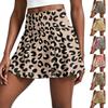 Women's Leopard Print Tennis Skort with Built-in Shorts for Running Yoga Gym