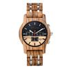 Wood Watch Multifunctional Luminous Calendar Chronograph 3-sub Dials Wooden Quartz Wristwatch Gift