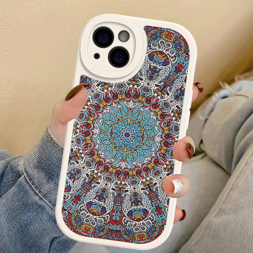 Indian Pattern Mandala Leather Phone Case For IPhone 15 14 13 Pro Max 12 11 16 Plus Phone Cover