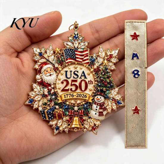 Red White And Blue Hanging Decor USA 250th Anniversary Christmas Ornament, Snowflake Decor, 1776-2026 Commemorative Patriotic Gift Acrylic Tree