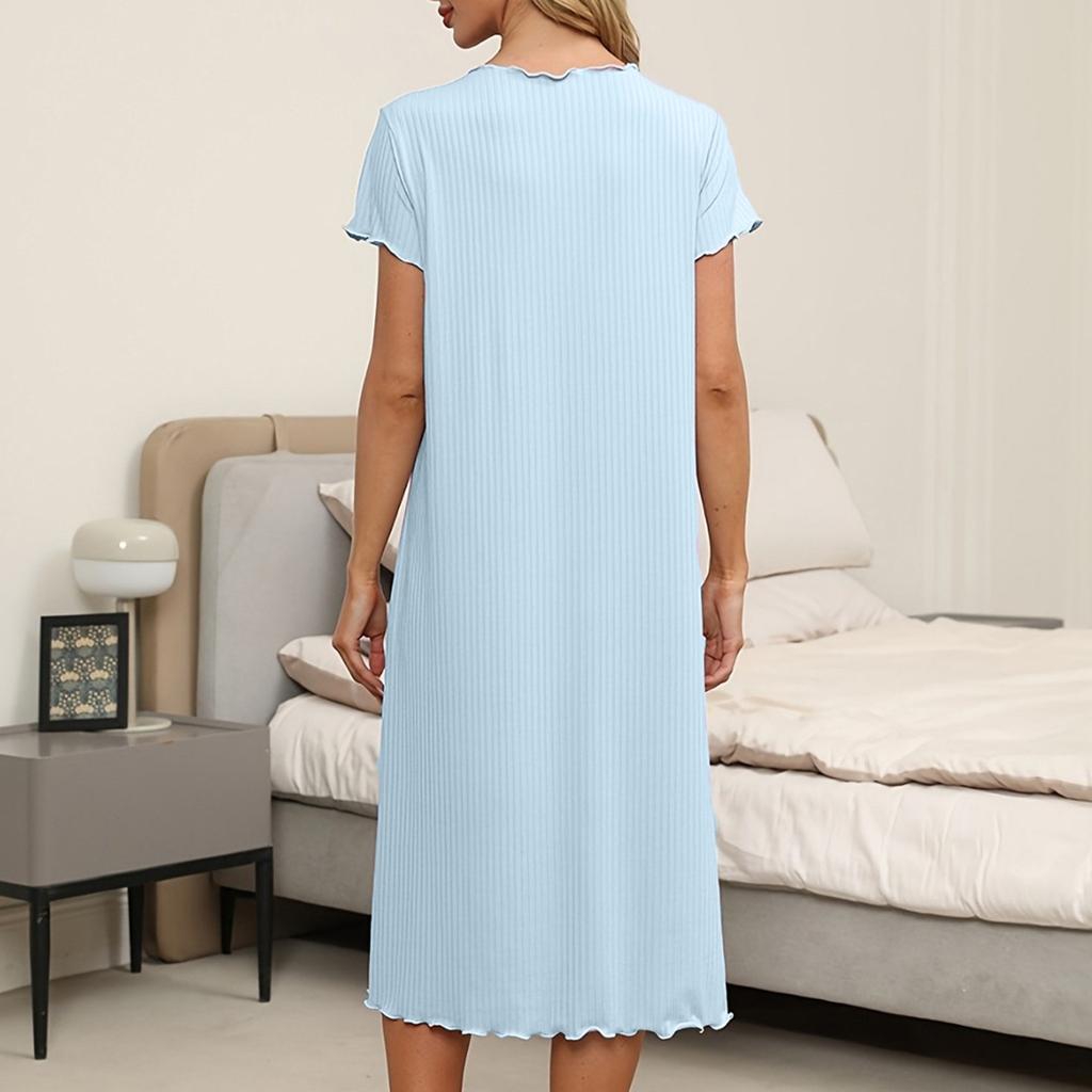 Ladies Casual Round Neck Short Sleeve Dress