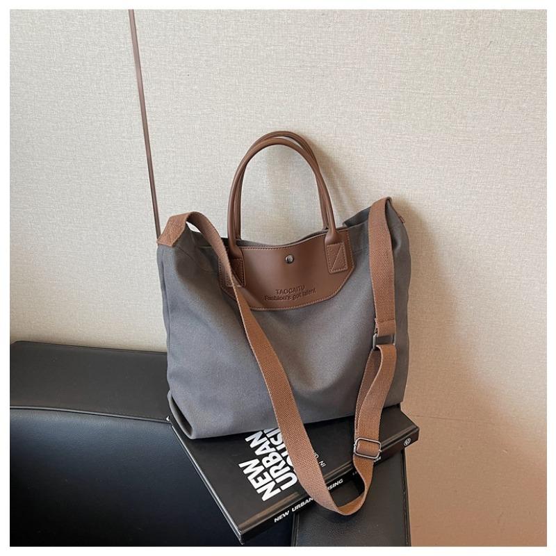 Large capacity bag New women's bag Fashion commuter shoulder bag Canvas trendy versatile large tote bag