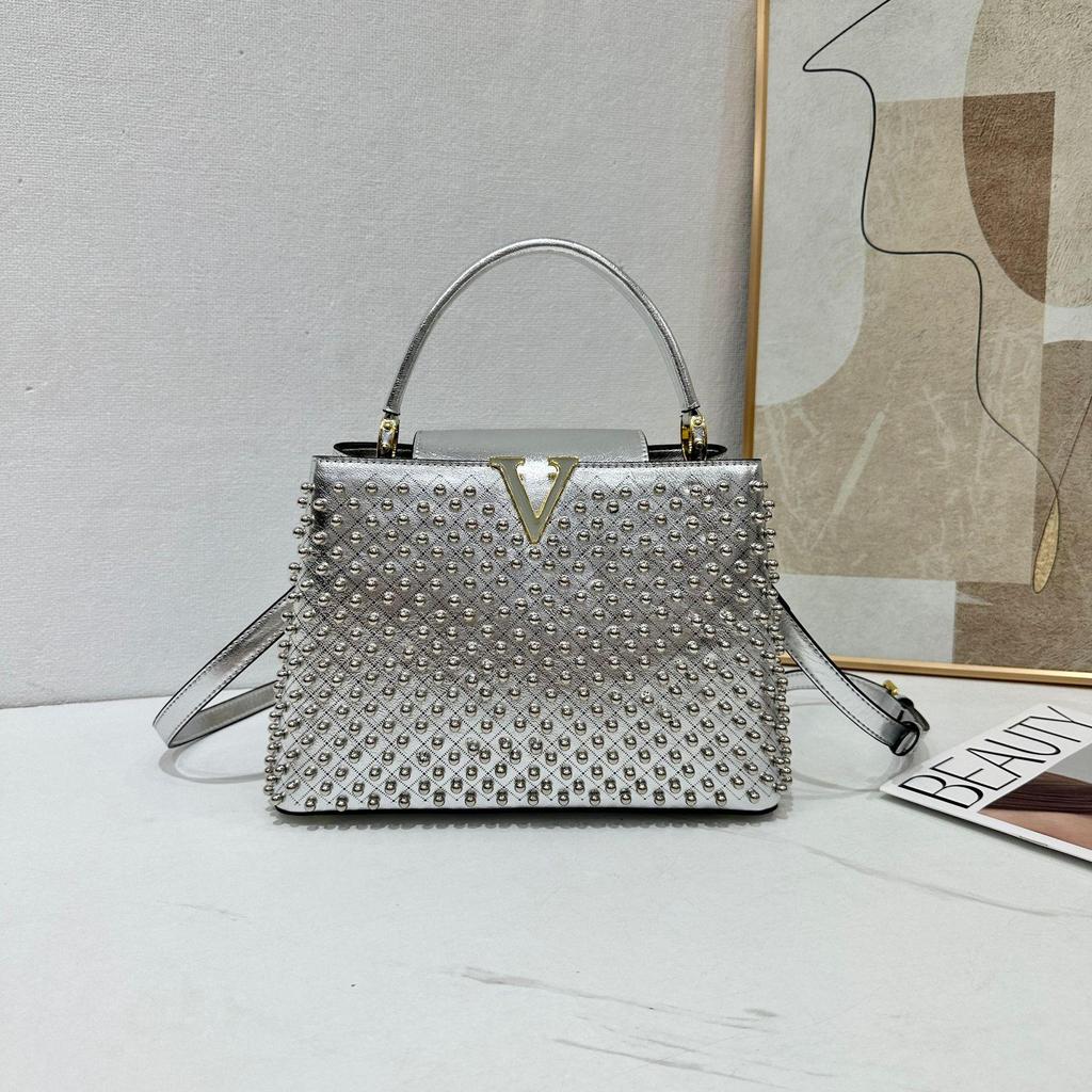 Sac à main tendance européen et américain en perles: Polyvalent Simple Épaule & Bandoulière pour le Travail, les Déplacements, ou le Street Style du Soir