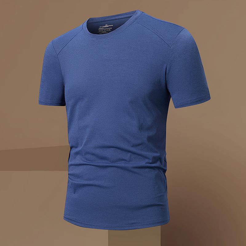 Casual Sports Ice Silk T-shirt Men's Round Neck Top